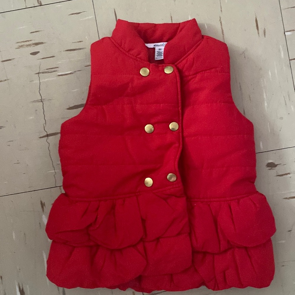 3T girls vest red
